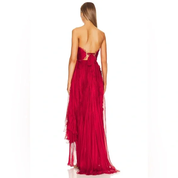 NWT Maria Lucia Hohan Jolie Gown in Red Salsa - Picture 4 of 8